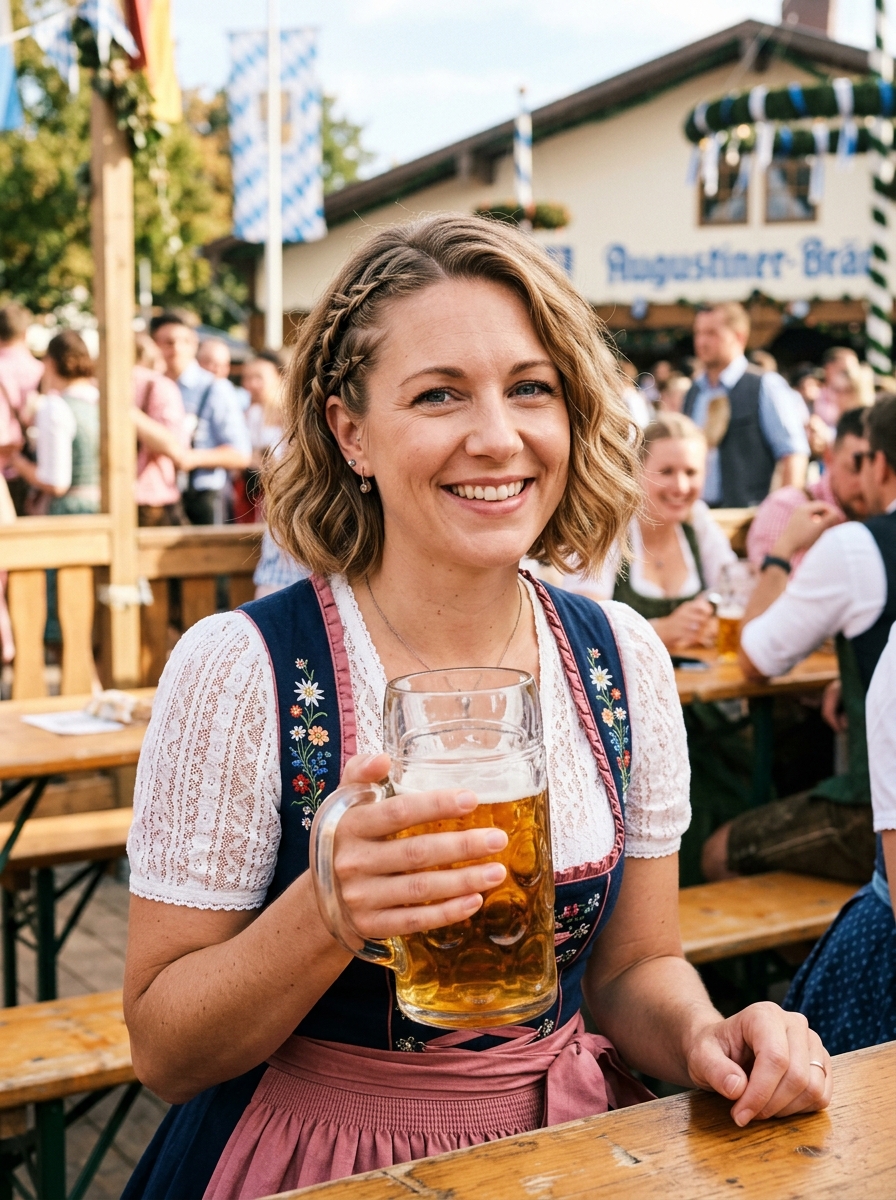 Oktoberfest Frisur für kurze Haare mit Mini Braids als Oktoberfest Frisuren Inspiration 2026